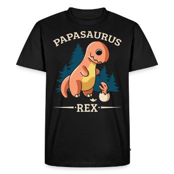 Papasaurus Rex for men dinasor papa saurus - Men's Premium Organic T-Shirt - black - Front - Nico (187cm)