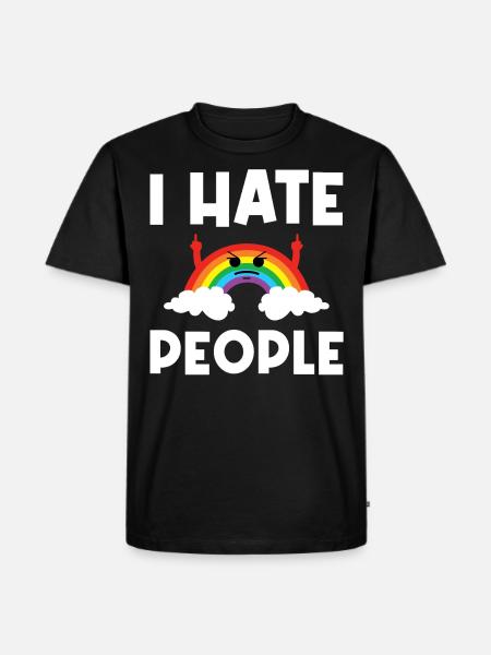 I Hat People Rainbow I Hate People Hate valentine - Men's Premium Organic T-Shirt - black