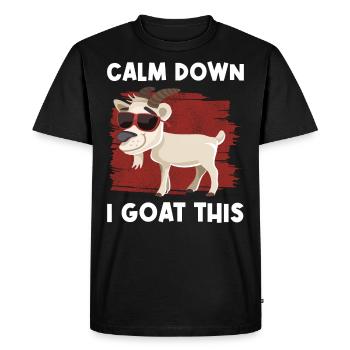 i chèvre cette chèvre drôle se détendre calmer i chèvre ce - T-shirt Premium bio Homme - noir - Devant - Nico (187cm)