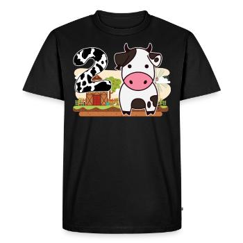 2nd Bday Cow 2nd birthday - Men's Premium Organic T-Shirt - black - Front - Nico (187cm)