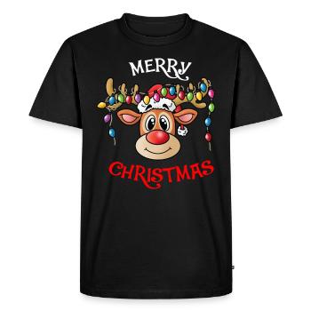Rennes Joyeux Noël Noël Drôle - T-shirt Premium bio Homme - noir - Devant - Nico (187cm)