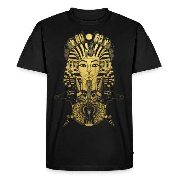 Robotic Tutankhamun - Golden version - Men's Premium Organic T-Shirt - black - Front - Nico (187cm)
