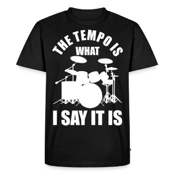 Le tempo est ce que je dis c’est Schlagzeuger Batteur - T-shirt Premium bio Homme - noir - Devant - Nico (187cm)