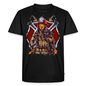 Drôle pitbull Pompier Pompier - T-shirt Premium bio Homme - noir - Devant - Nico (187cm)