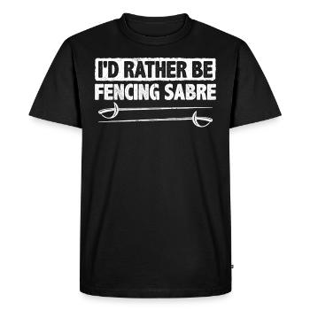 Je préférerais être escrimeur sabre escrimeur Swordplay Sport - T-shirt Premium bio Homme - noir - Devant - Nico (187cm)