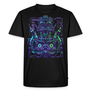 Cyber Robot - Men's Premium Organic T-Shirt - black - Front - Nico (187cm)