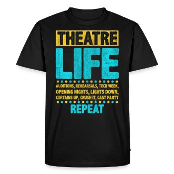 Drôle de vie théâtrale - T-shirt Premium bio Homme - noir - Devant - Nico (187cm)
