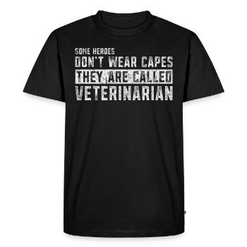 Some Heroes Don't Wear Capes Veterinarian Vet - Men's Premium Organic T-Shirt - black - Front - Nico (187cm)