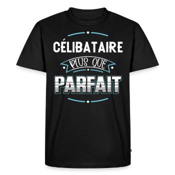 Célibataire idée cadeau Couple Humour Citation - T-shirt Premium bio Homme - noir - Devant - Nico (187cm)