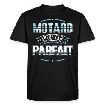 Motard idée cadeau Passion moto humour citations - T-shirt Premium bio Homme - noir - Devant - Nico (187cm)