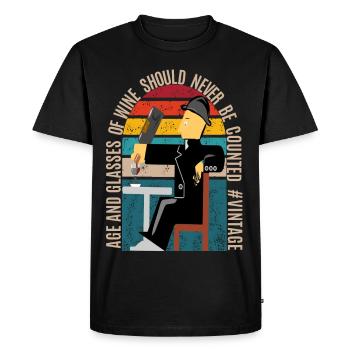 L’âge et les verres de vin ne doivent jamais être comptés - T-shirt Premium bio Homme - noir - Devant - Nico (187cm)