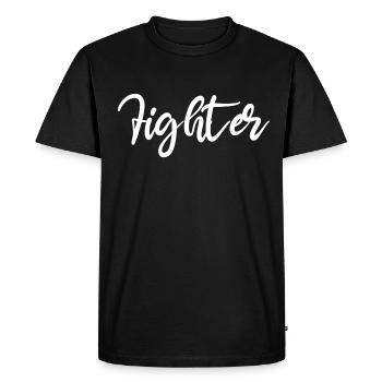 combattant - T-shirt Premium bio Homme - noir - Devant - Nico (187cm)
