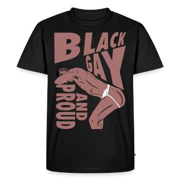 Noir, gay et fier - T-shirt Premium bio Homme - noir - Devant - Nico (187cm)