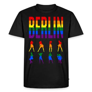 Berlin - Männer Premium Bio T-Shirt - Schwarz - Vorne - Nico (187cm)