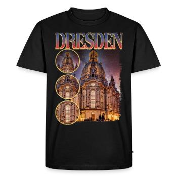 Dresden Germany City Skyline Home Love - Men's Premium Organic T-Shirt - black - Front - Nico (187cm)