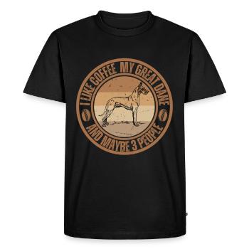 Great Dane Coffee Dog Cafe - T-shirt Premium bio Homme - noir - Devant - Nico (187cm)