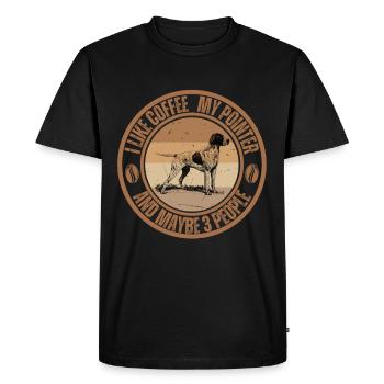 Pointer Café Chien Café - T-shirt Premium bio Homme - noir - Devant - Nico (187cm)