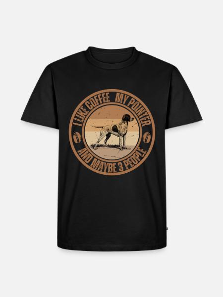 Pointer Coffee Dog Cafe - Men's Premium Organic T-Shirt - black