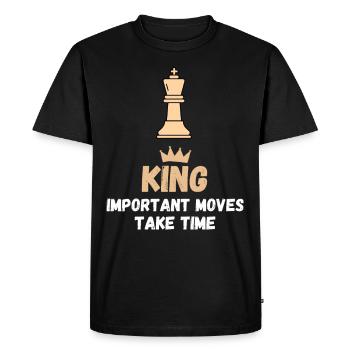 Chess Saying Gift Checkmate Queens Gambit - Men's Premium Organic T-Shirt - black - Front - Nico (187cm)