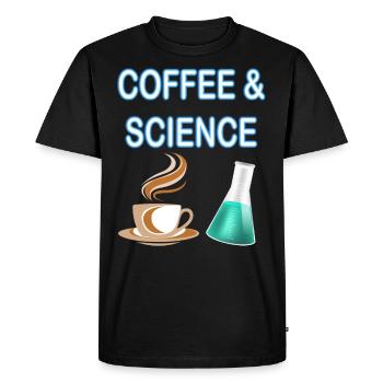 Coffee and science - they go together - Men's Premium Organic T-Shirt - black - Front - Nico (187cm)