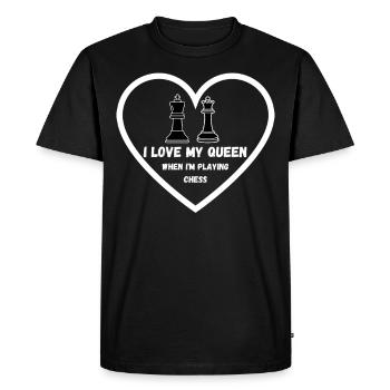 Chess Gift Relationship Queens Gambit - Men's Premium Organic T-Shirt - black - Front - Nico (187cm)