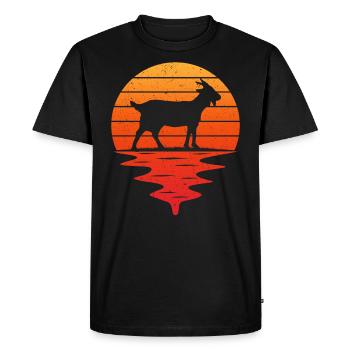 sunset retro goats t-shirt goat - Men's Premium Organic T-Shirt - black - Front - Nico (187cm)