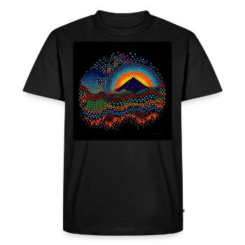 Aboriginal dot painting - Men's Premium Organic T-Shirt - black - Front - Nico (187cm)