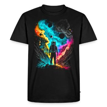 Astronaute - T-shirt Premium bio Homme - noir - Devant - Nico (187cm)