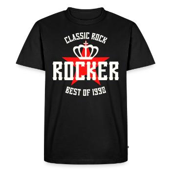 ROCKER STAR BEST OF 1990 - Men's Premium Organic T-Shirt - black - Front - Nico (187cm)