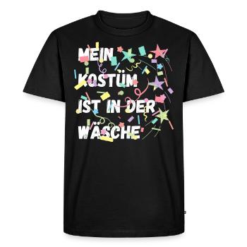 Mon costume est dans la lessive | Carnaval streetwear - T-shirt Premium bio Homme - noir - Devant - Nico (187cm)