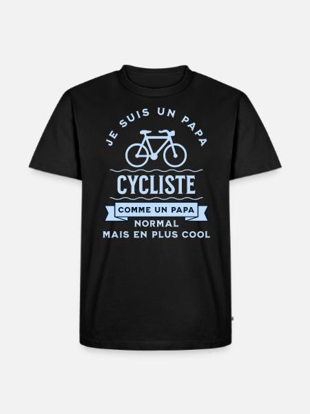 Papa Cycliste idée cadeau passionné vélo. Cyclisme - T-shirt Premium bio Homme - noir