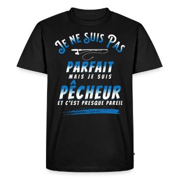 Pêche Cadeau pour Pêcheur Sport Citation Humour - T-shirt Premium bio Homme - noir - Devant - Nico (187cm)