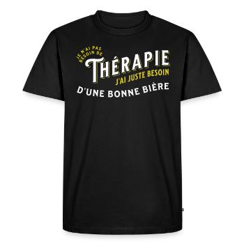 Apéro Idée Cadeau Citation Bière Alcool Apéritif - T-shirt Premium bio Homme - noir - Devant - Nico (187cm)
