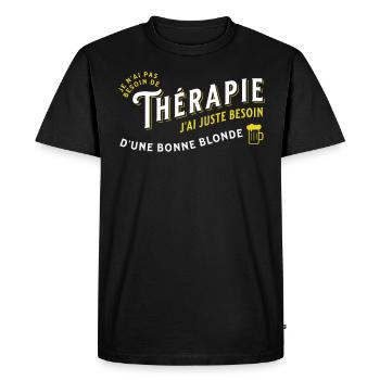 Apéro Idée Cadeau Citation Bière Alcool Apéritif - T-shirt Premium bio Homme - noir - Devant - Nico (187cm)