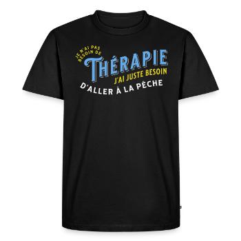 Pêche Cadeau pour Pêcheur Sport Citation Humour - T-shirt Premium bio Homme - noir - Devant - Nico (187cm)