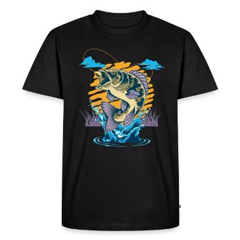 Pêche Cadeau pour Pêcheur Sport Citation Humour - T-shirt Premium bio Homme - noir - Devant - Nico (187cm)