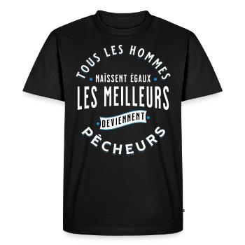 Pêche Cadeau pour Pêcheur Sport Citation Humour - T-shirt Premium bio Homme - noir - Devant - Nico (187cm)