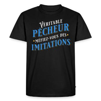 Pêche Cadeau pour Pêcheur Sport Citation Humour - T-shirt Premium bio Homme - noir - Devant - Nico (187cm)