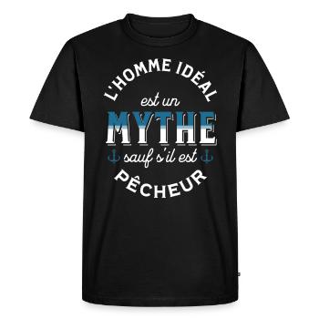 Pêche Cadeau pour Pêcheur Sport Citation Humour - T-shirt Premium bio Homme - noir - Devant - Nico (187cm)