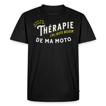 Moto Idée Cadeau pour Motard Citation Humour - T-shirt Premium bio Homme - noir - Devant - Nico (187cm)