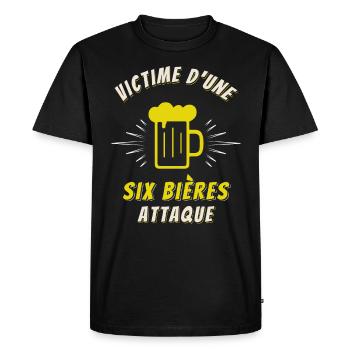 Apéro Idée Cadeau Bière Alcool Apéritif Cocktail - T-shirt Premium bio Homme - noir - Devant - Nico (187cm)