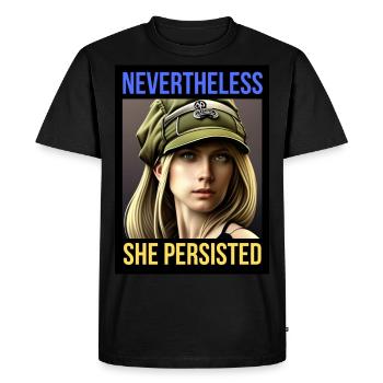 In spite of everything, he endured. - Men's Premium Organic T-Shirt - black - Front - Nico (187cm)