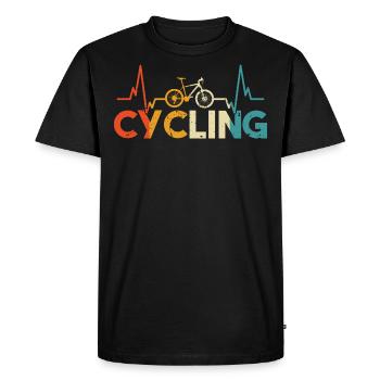 Battre le cœur du vélo dans le vintage - T-shirt Premium bio Homme - noir - Devant - Nico (187cm)