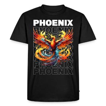 Phoenix Phoenix Fire Flames Bird Mythology - Men's Premium Organic T-Shirt - black - Front - Nico (187cm)