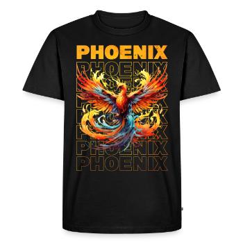 Phoenix Phoenix Fire Flames Bird Mythology - Men's Premium Organic T-Shirt - black - Front - Nico (187cm)