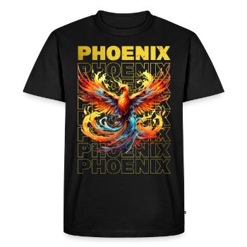 Phoenix Phoenix Fire Flames Bird Mythology - Men's Premium Organic T-Shirt - black - Front - Nico (187cm)