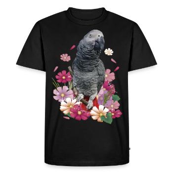 Le perroquet gris - T-shirt Premium bio Homme - noir - Devant - Nico (187cm)