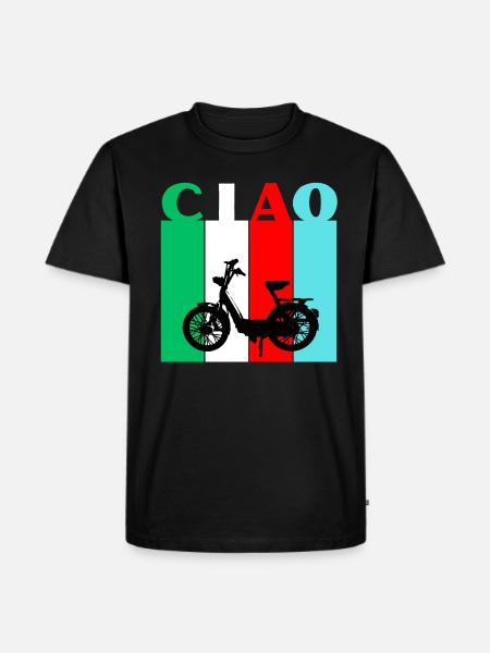 CIAO - Männer Premium Bio T-Shirt - Schwarz