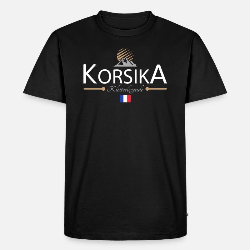 Korsika Klettern - Männer Premium Bio T-Shirt - Schwarz