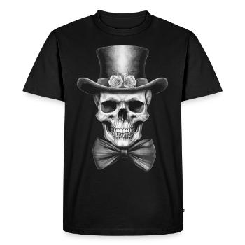 Tête de mort chapeau haut de forme noeud papillon Bachelorette Party tête de mort - T-shirt Premium bio Homme - noir - Devant - Nico (187cm)